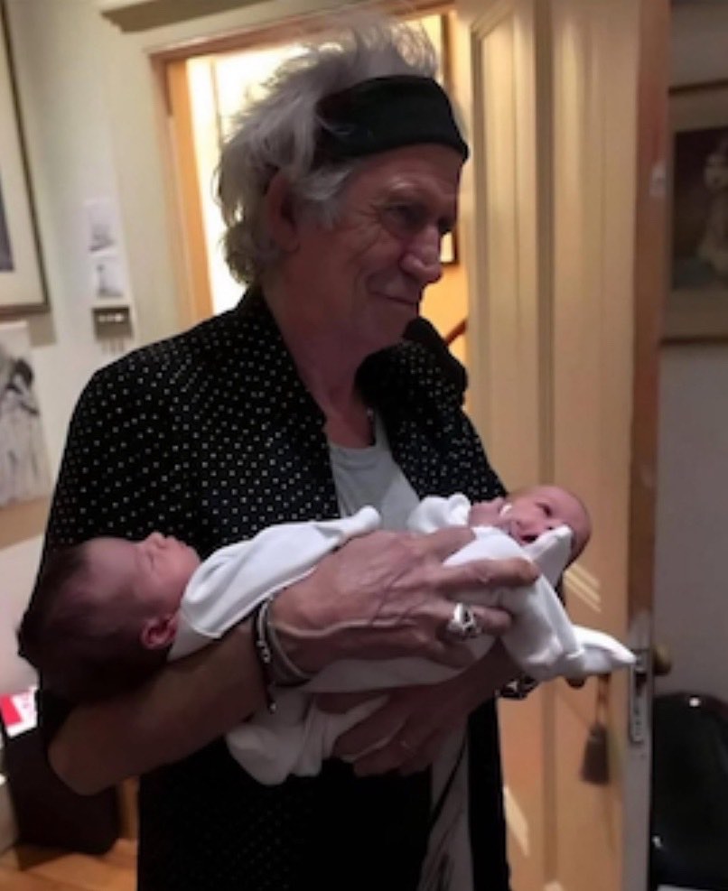 The best caption I’ve seen so far is, “Keith Richards, holding Adam and Eve.”