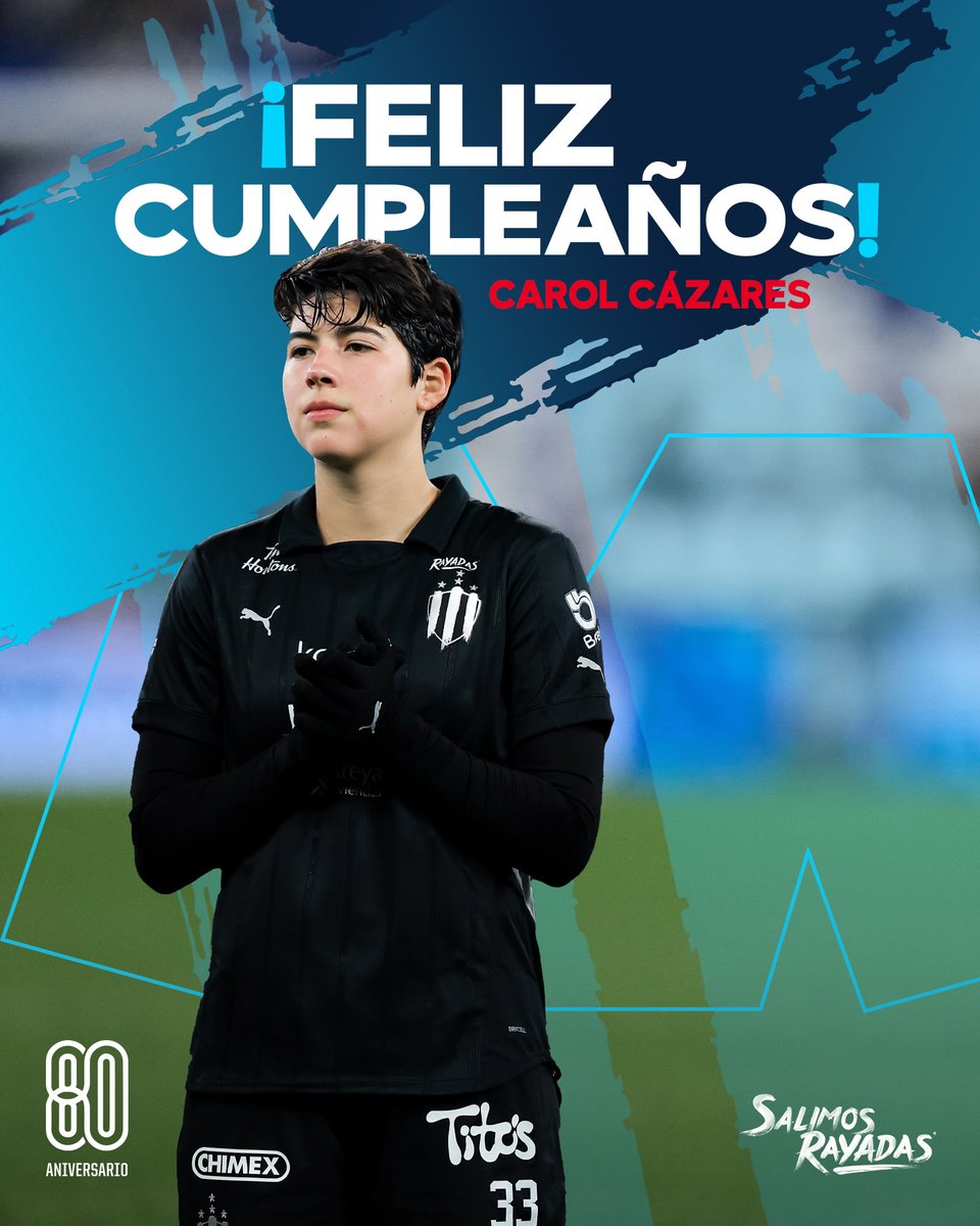 Rayadas's tweet photo. ¡Feliz cumpleaños, @carolcazares23! 🎉 🥳

Te mandamos un fuerte abrazo y nuestros mejores deseos #EnLaVidaYEnLaCancha 💙

Déjale tu felicitación 👇🏼 https://t.co/xazborUjVv