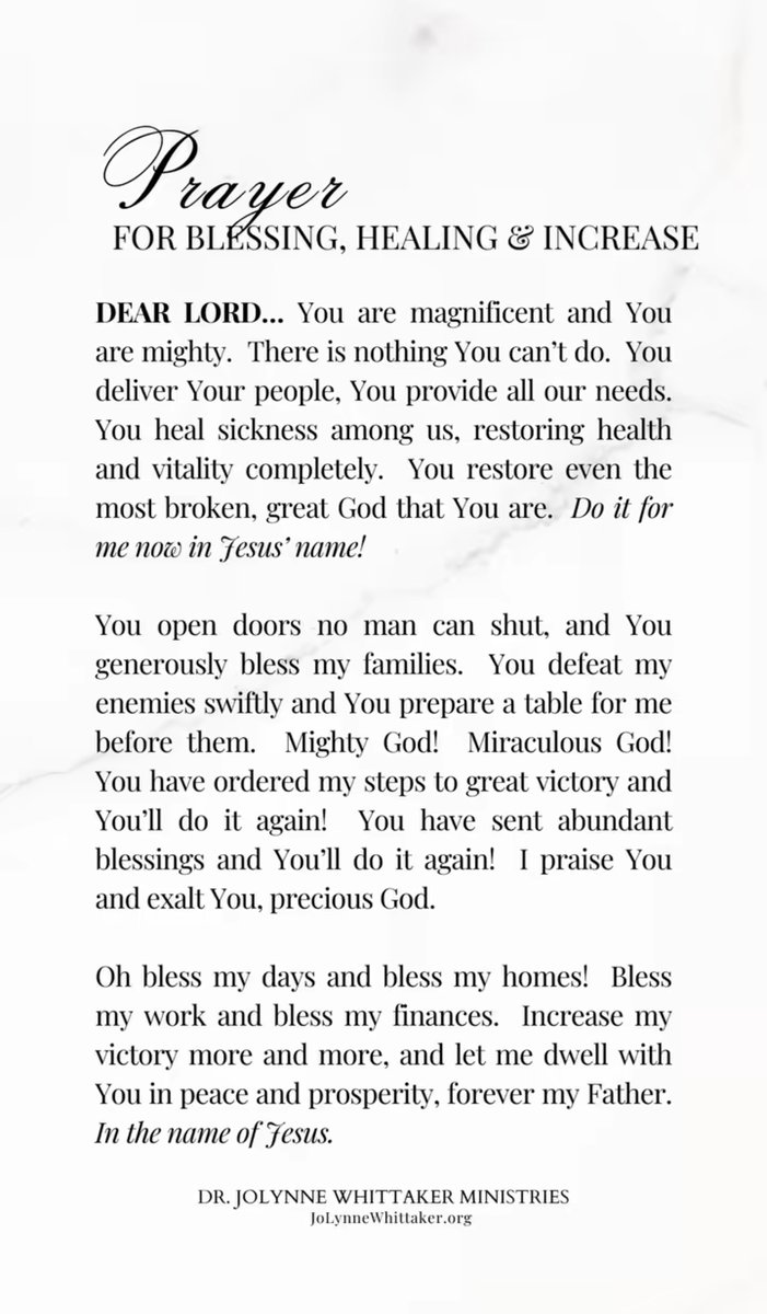 Prayer for blessing, healing &amp; increase