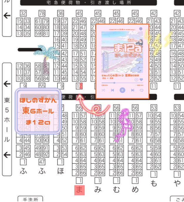 6/15【さわって心の深いトコ 星願2025】お品書き
東6ま12a『ほしのずかん』
沢深遅漏早漏アンソロ(<a href="/sawafuka_h/">沢深遅漏早漏アンソロジー｢えっち♡｣</a> )にも寄稿しております！
🆕アクキー、ノベルティのポスカ、無配チケット
その他5月の既刊、再録、考察本
開始後少し離席します🙇‍♀️
全てたくさん有りますのでゆっくりお越しください！