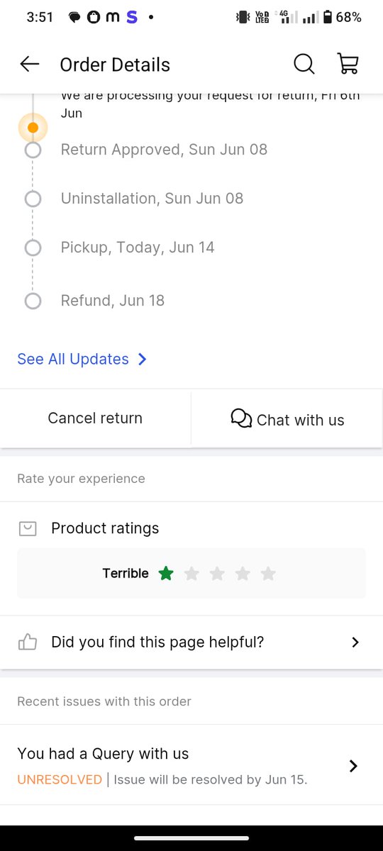 Tejas11122001's tweet photo. @flipkartsupport @Flipkart 
Return pickup not available yet changing date again and again 
Please look at these facing problem from 1 month + https://t.co/Zr6c52FjPS