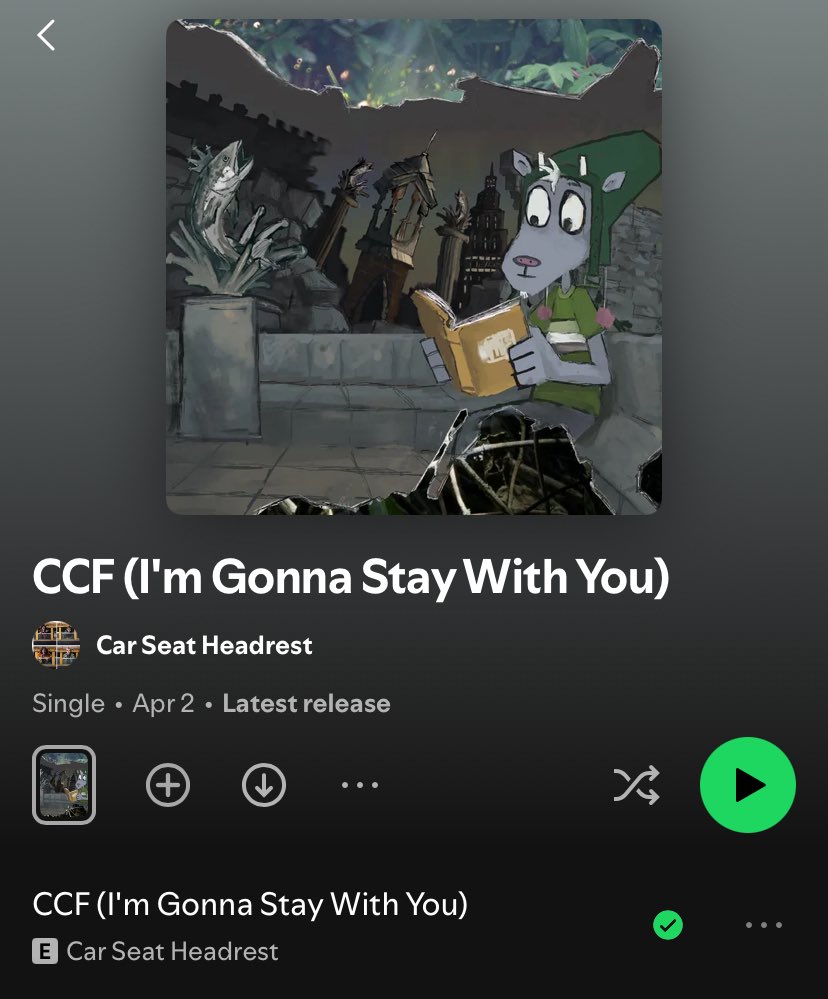 i just realized this song is called CCF because it's an acronym for car seat headrest 😭😭😭😭