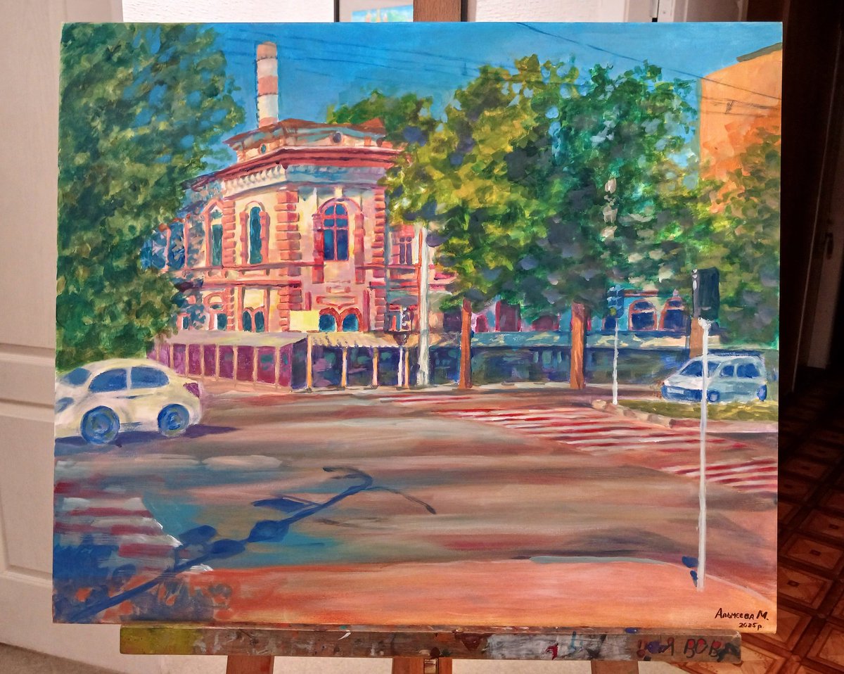 AkariSayaka01's tweet image. Hi! Akari-chan participated in a city-based plain air! We were given paints and canvases to paint architecture of our city but due to unexpectedly big size of the canvas and 1 day term, I ended up making this work for 16 hours straight!! Hope you'll enjoy this hard fight result!