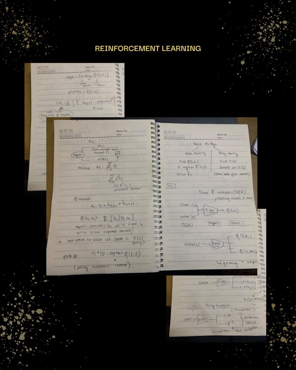 fika_leeee's tweet image. #LSPPDay14

Today I learnt about reinforcement learning, and two types of deep RL algorithms:
- Value Learning (predicting rewards for different action)
- Policy Learning (predicting which action to take next)

@lftechnology #LearningWithLeapforg #60DaysOfLearning2025