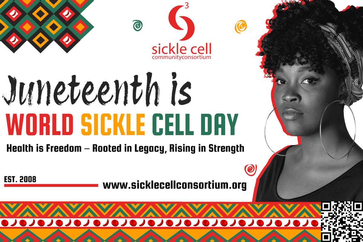 🎉 Did you know June 19 is also World Sickle Cell Day
We’re making history in ATL! The Sickle Cell Community Consortium is teaming up with #JuneteenthAtlanta for the Parade &amp; Music Fest  a celebration of culture, advocacy, &amp; unity. #WorldSickleCellDay #SC3 #Juneteenth2025