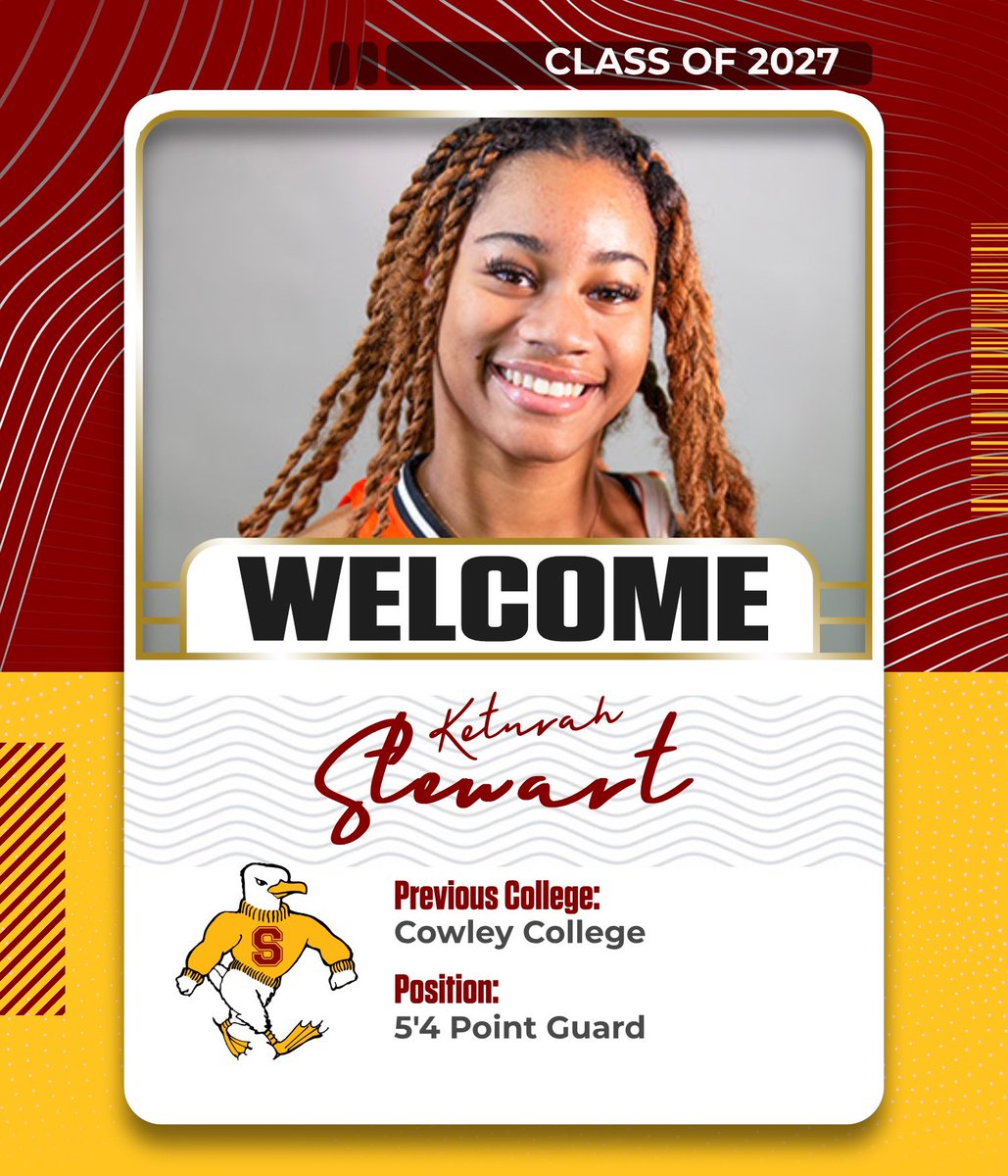 🚨Class of 2027 Transfer 🚨
Last but not least please Welcome for the  Class of 2027, is incoming transfer point guard, Keturah Stewart! We are so excited Keturah chose SU. Let’s give her a warm welcome to the Sea Gull Fam! 🏀❤️💛