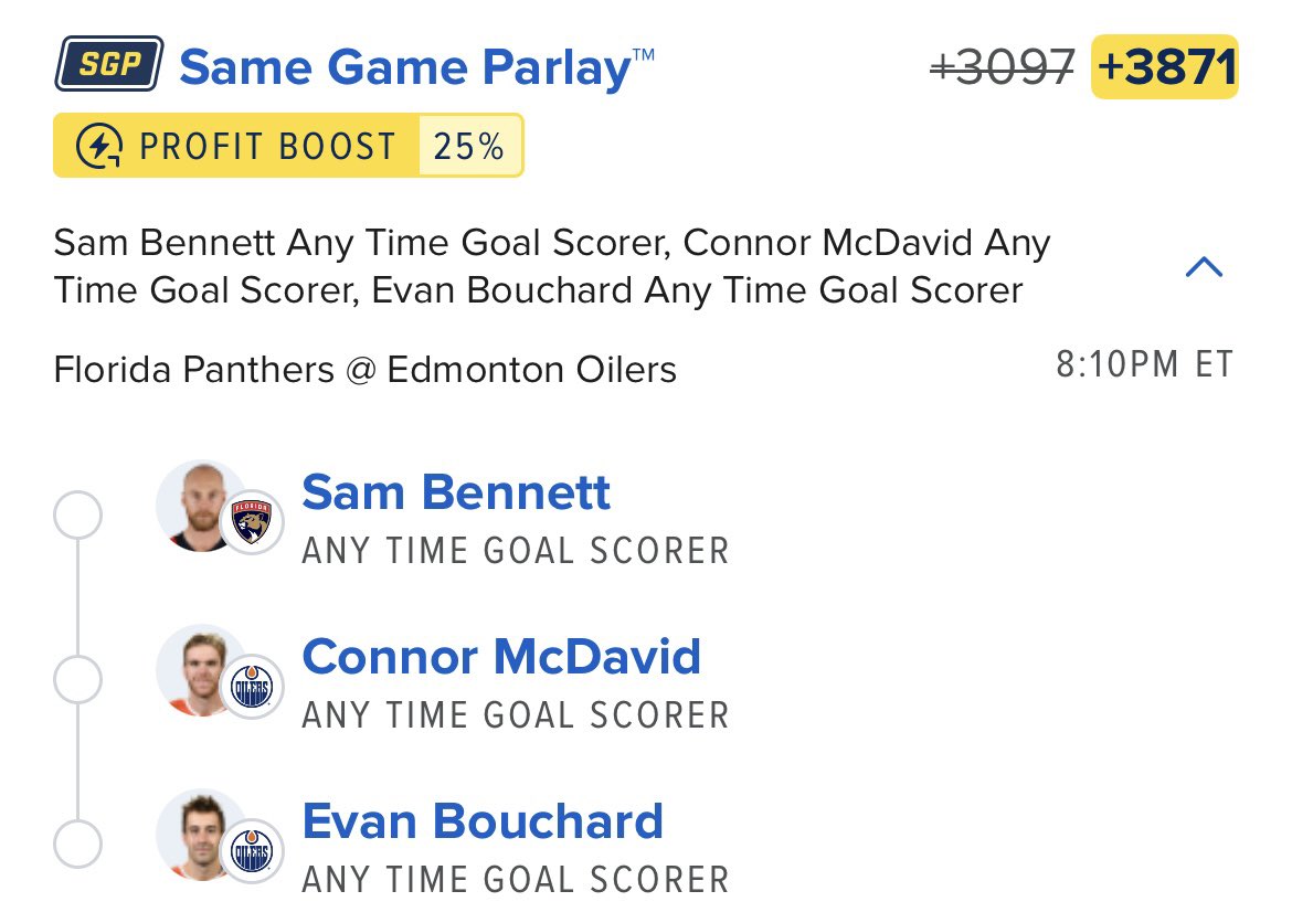 🚨GOALS🚨

All three should have scored in game 4. All three will score tonight.

+3871 -&gt; 0.25u to win 9.68u

Link below👇