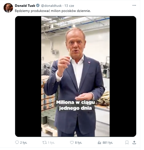 SawiczSulima's tweet photo. ale przy okazji powiedzcie @donaldtusk że to co pokazuje to nie pocisk, lecz nabój .... https://t.co/fzREhJuAku