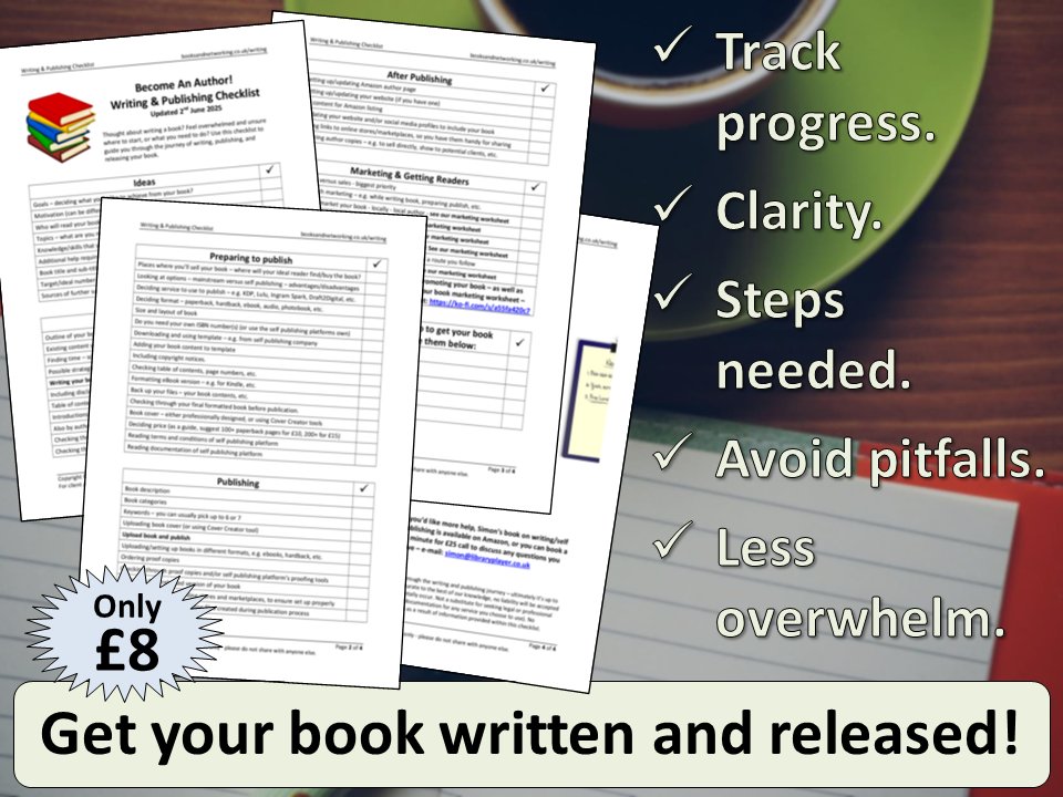 LibraryPlayer's tweet image. Have an idea for a book you plan to write?
My checklist will guide you each step - to get your ideas written, published, and released.
Based on 12+ years experience of writing/publishing.
Only £8 and available from my Ko-fi store at: ko-fi.com/s/88f2607a3b
#bizitalk