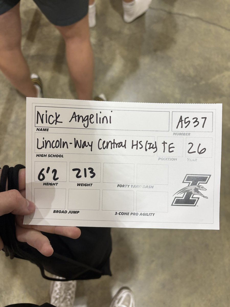 Nick Angelini (@nickangelini8) on Twitter photo Had a great time at the <a href="/UIndyFB/">UIndy Football</a> mega camp showing off my skills and talking with coaches! Measured in at 6’2”, and weighed 213.
<a href="/LWC_KnightFB/">Lincoln-Way Central Football</a> <a href="/EDGYTIM/">Timothy “EDGYTIM” OHalloran</a> <a href="/DeepDishFB/">DEEP DISH FOOTBALL</a> <a href="/5StarScouting/">5StarScouting™</a> Had a great time at the <a href="/UIndyFB/">UIndy Football</a> mega camp showing off my skills and talking with coaches! Measured in at 6’2”, and weighed 213.
<a href="/LWC_KnightFB/">Lincoln-Way Central Football</a> <a href="/EDGYTIM/">Timothy “EDGYTIM” OHalloran</a> <a href="/DeepDishFB/">DEEP DISH FOOTBALL</a> <a href="/5StarScouting/">5StarScouting™</a>