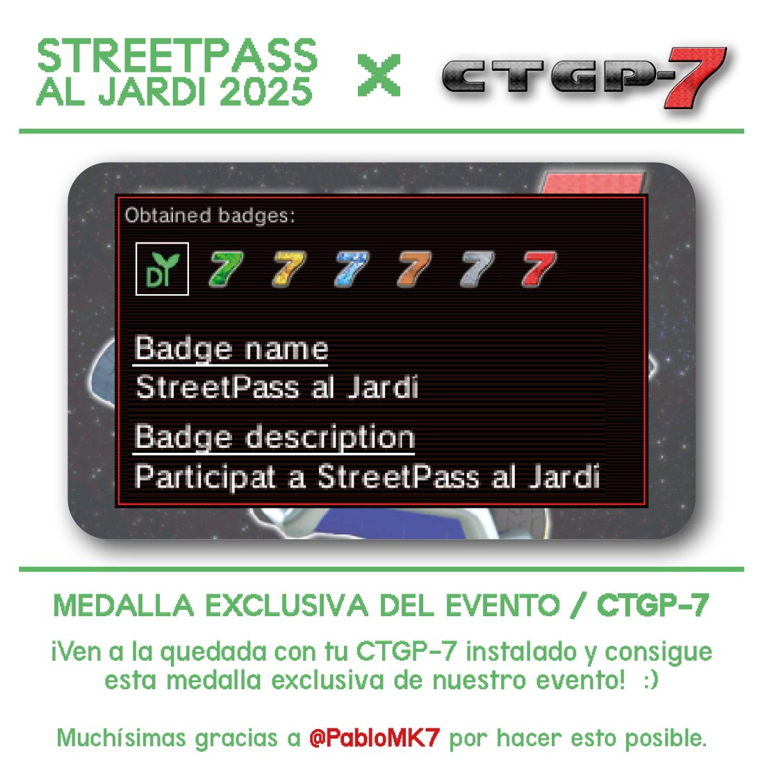 ¿No conseguiste la medalla exclusiva del evento en <a href="/Ctgp7/">CTGP-7</a>?

Asiste a nuestra quedada este 21 de Junio con el mod CTGP-7 instalado y podras llévarte esta medalla exclusiva🎖️🏁