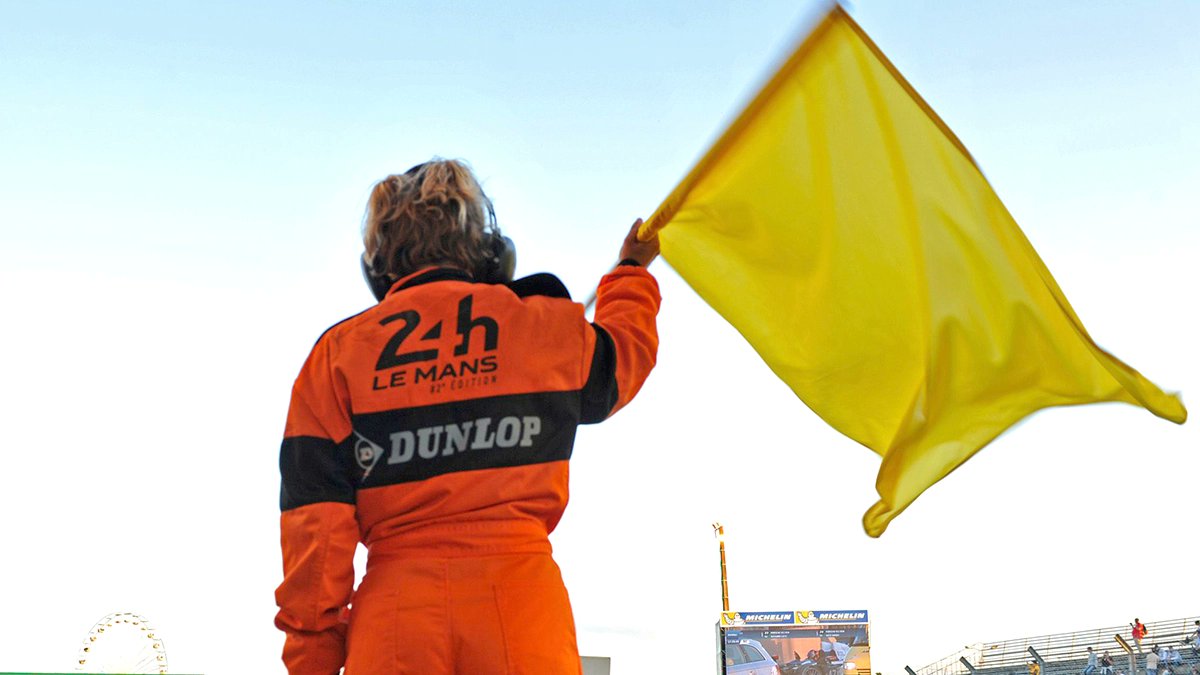 Yellow flag at Tertre Rouge - with one of the Proton Competition Ford Mustangs having an off #LeMans24