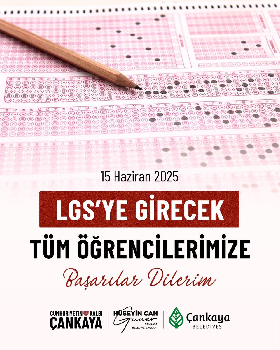 Bütün yıl boyunca azimle ve özveriyle LGS’ye hazırlanan genç kardeşlerime başarılar diliyorum.

Her birinin büyük başarılar elde edeceğine yürekten inanıyorum.

Tüm komşularımızdan sınav süresince okul çevrelerinde gürültü yapmamalarını rica ediyoruz.