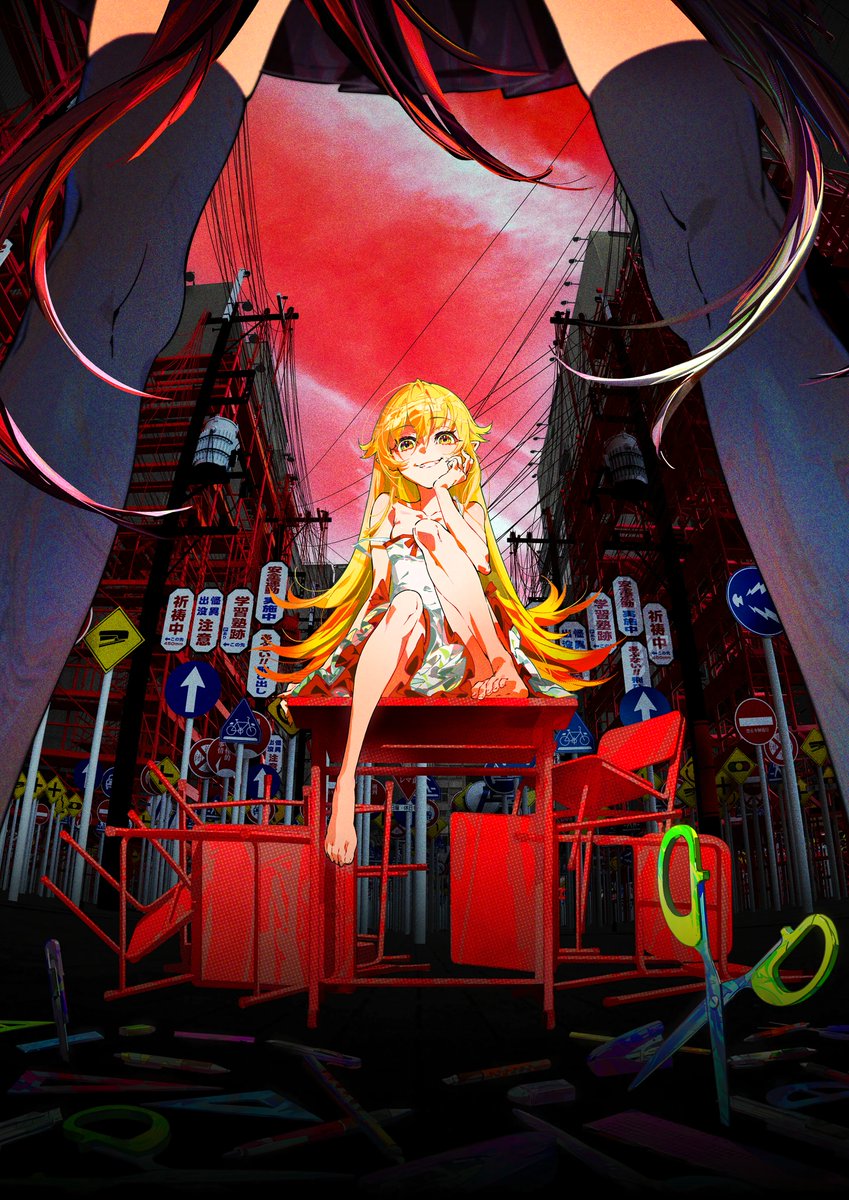 Too__Pac's tweet photo. Monogatari Series x Mika Pikazo https://t.co/7HVi7S5JVW