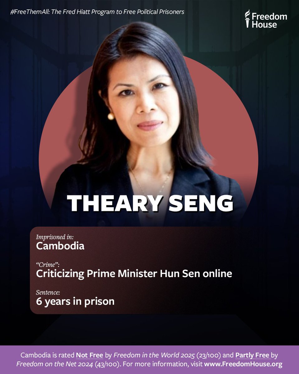 Today marks three years since Cambodian-American lawyer Theary Seng was detained by the Cambodian govt.

We stand in solidarity with Theary as she completes her fourth hunger strike to protest her imprisonment and reiterate our calls for her immediate release. #FreeTheary