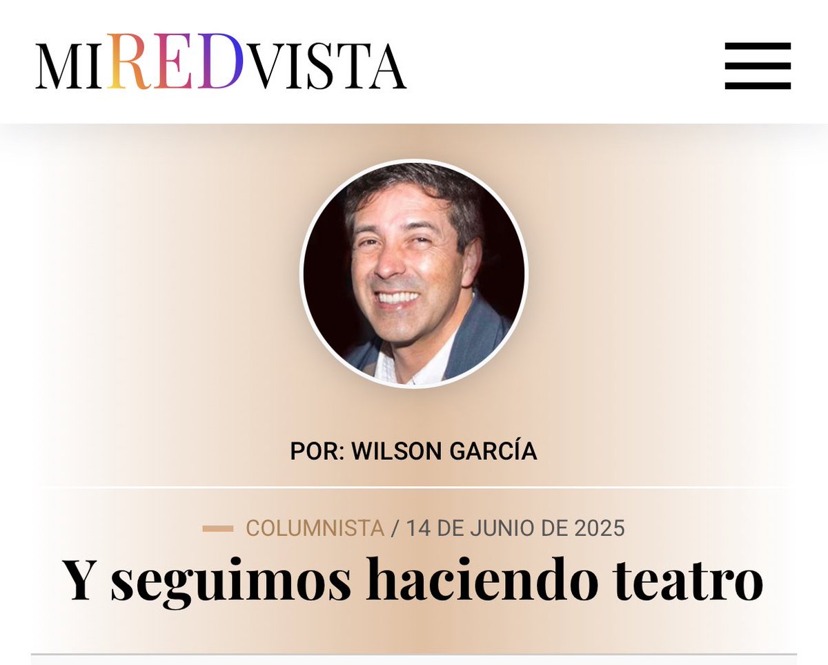 Hola, comparto columna de esta semana en MiRedVista Algo chévere de leer.

“Quien gobierne debe tener conciencia y ser responsable de la belleza de la vida y sus necesidades.”

Artículo completo en este enlace :
miredvista.co/y-seguimos-hac…