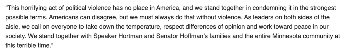 INBOX: Assembly Speaker Robert Rivas and Minority Leader James Gallagher issue a rare joint statement on the fatal shooting of Minnesota lawmaker Melissa Hortman: