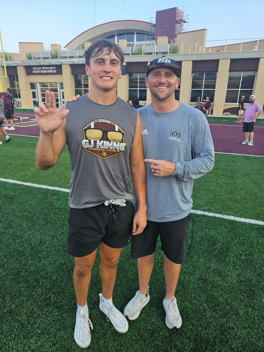 aiden_slansky's tweet image. Had a great time at the @TXSTATEFOOTBALL camp. Thank you @CoachWillBryant and @SpencerHawthorn for the advice and work. #EatEmUp
@txst @GJKinne @CoachMartin_18 @mcneill_josh @Coach_Stang @DogFootball