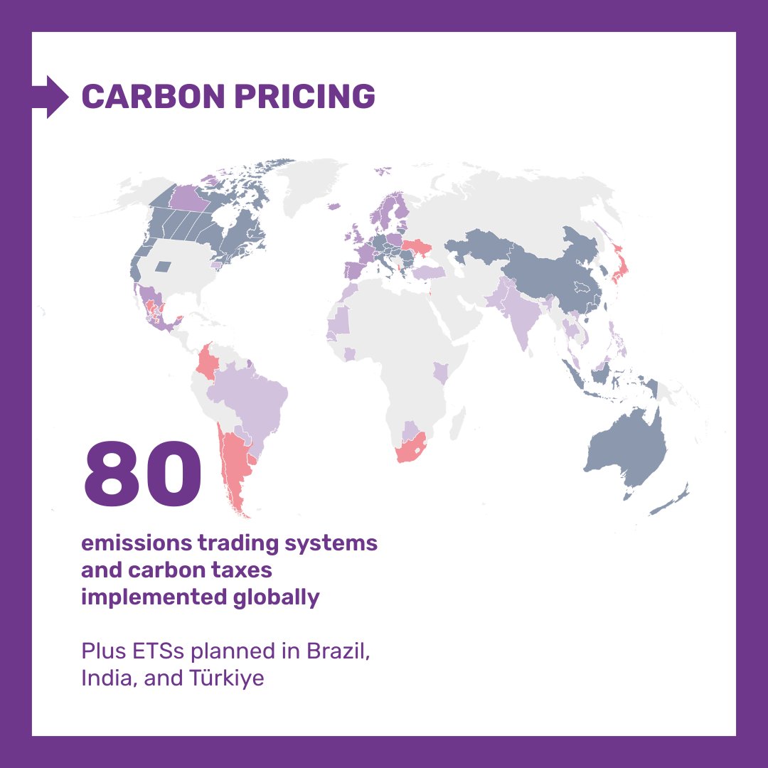 Interested in carbon pricing data? The <a href="/WorldBank/">World Bank</a> Carbon Pricing Dashboard provides an up-to-date overview of existing and emerging carbon pricing instruments worldwide: wrld.bg/Zrls50W9nfa
#PriceOnCarbon
