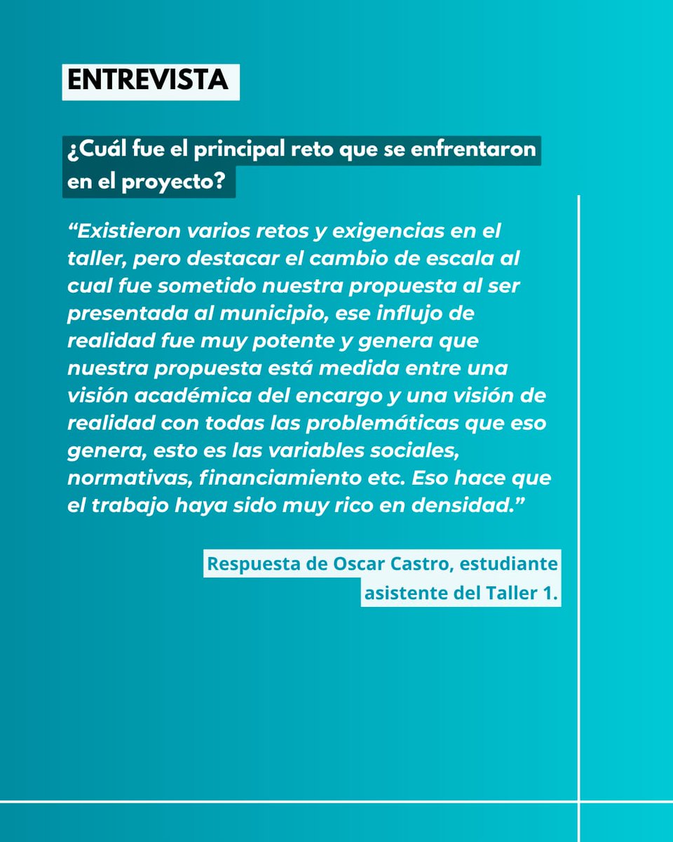 ¡Los invitamos a conocer el trabajo de taller sobre Quinta Normal de los estudiantes a cargos de nuestros docentes Camilo Arriagada y Mónica Bustos, quienes desarrollaron un interesante plan de regeneración urbana.
Descúbrelo en el siguiente link 👇
fau.uchile.cl/postgrado/magi…