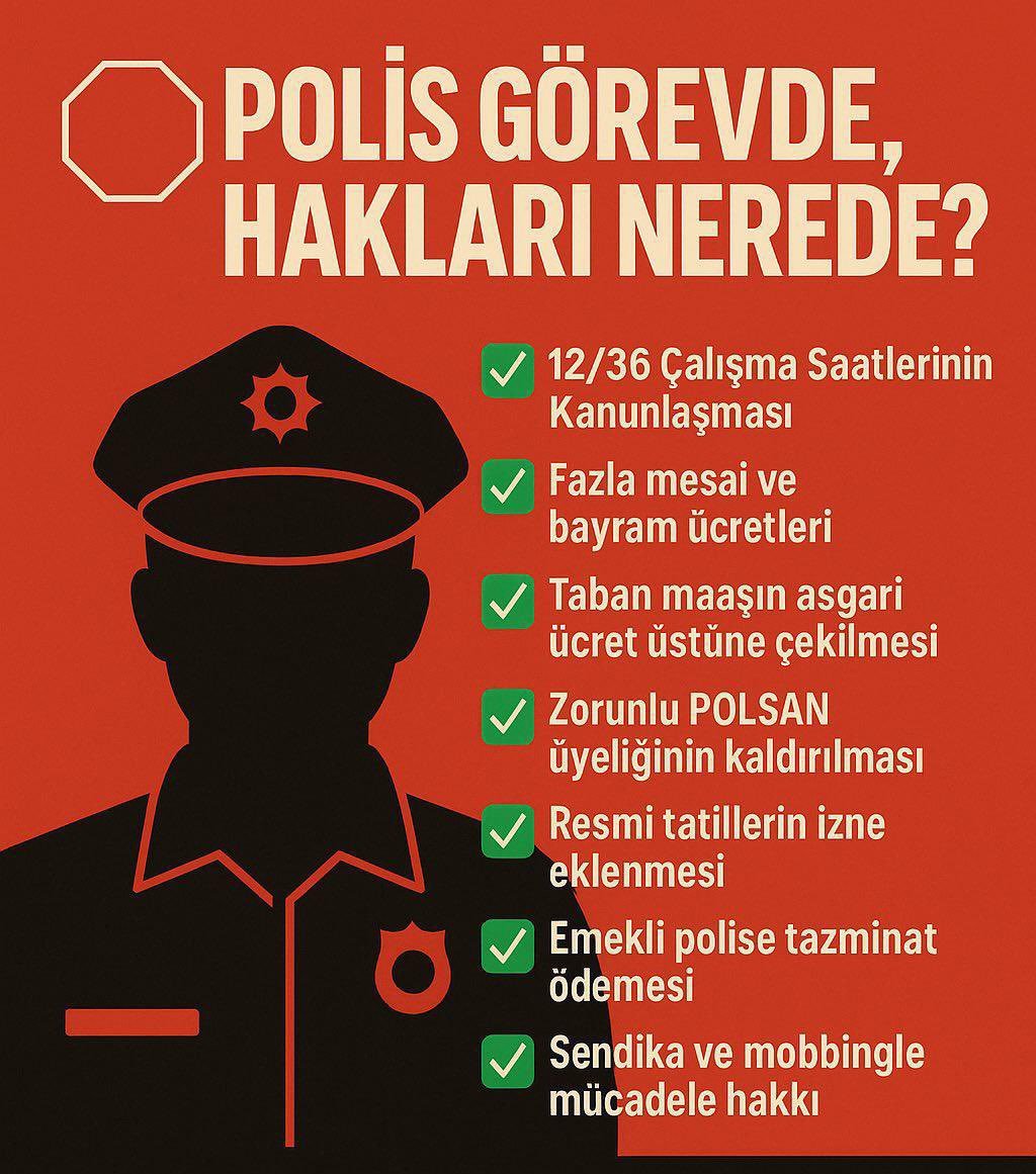 Polisi normal memurdan %50 daha çok çalıştıracaksınız üstelik yüksek riskli bir iş yapacak,maaşa gelince normal memur maaşı; Belediye işçisinden,zabıtadan çok daha düşük maaş  vereceksiniz!
Bunun izahı yok.
 #EmmiyetEsitlikİstiyor 
#PoliseSeyyanenZam 
#PolisHakkınıİstiyor #polis