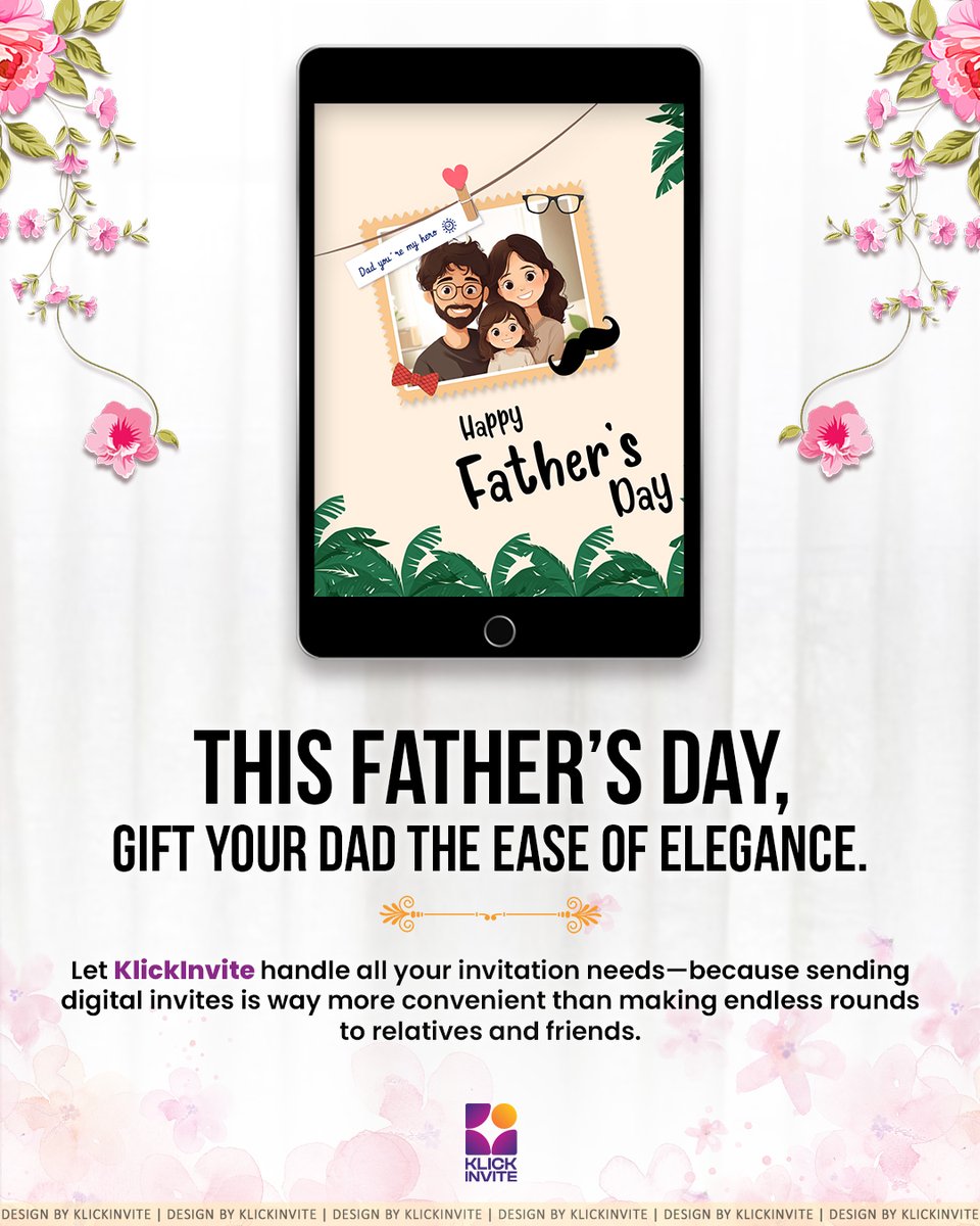 KlickInvite's tweet photo. 👔 This Father’s Day, give your dad the gift of ease and elegance!

👉 DM Us: +91 9958475847

#klickinvite #klickinvite2025 #klickwithus #fathersday2025 #digitalinvites #smartcelebration #sendlove #paperlessinvites #moderntraditions #celebratedad #fathersdaygift https://t.co/cxRyCSG44P