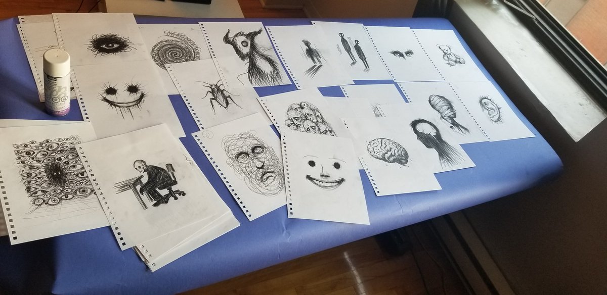 IanicWriter's tweet photo. Today in adding fixative to protect my Catalyst drawing. 😅 ( I should have done this months ago! ) https://t.co/bdQIMk82Ok
