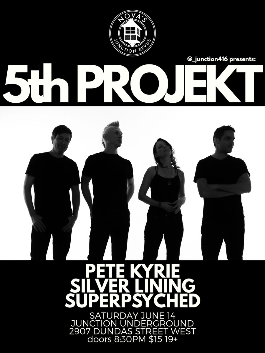 5th PROJEKT (@5thprojekt) on Twitter photo Tonight is the night, Toronto! We're playing with our friends, SuperPsyched. See you at the <a href="/JunctionUndGrnd/">Junction Underground</a> 🍄😎🎸
#Live #LiveMusic #Toronto #TorontoMusic #ArtRock #PsychedelicRock Tonight is the night, Toronto! We're playing with our friends, SuperPsyched. See you at the <a href="/JunctionUndGrnd/">Junction Underground</a> 🍄😎🎸
#Live #LiveMusic #Toronto #TorontoMusic #ArtRock #PsychedelicRock