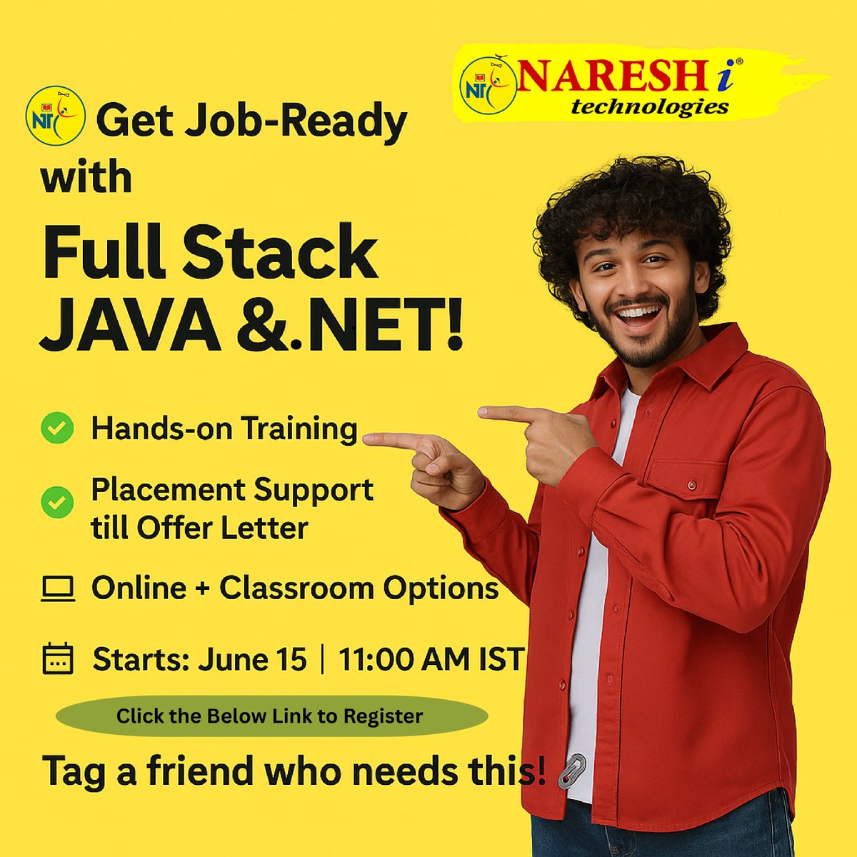 srirame66941586's tweet image. 💥 Get skilled. Get hired.
Learn JAVA & .NET Full Stack
🚀 Real projects + placement support
🎓 Register now: tr.ee/7MlU6p
🗓️ June 9 | 🕚 11 AM IST | Online + Offline
#LearnToCode #FullStackJourney #JavaBootcamp #DotNetSkills #GetHired