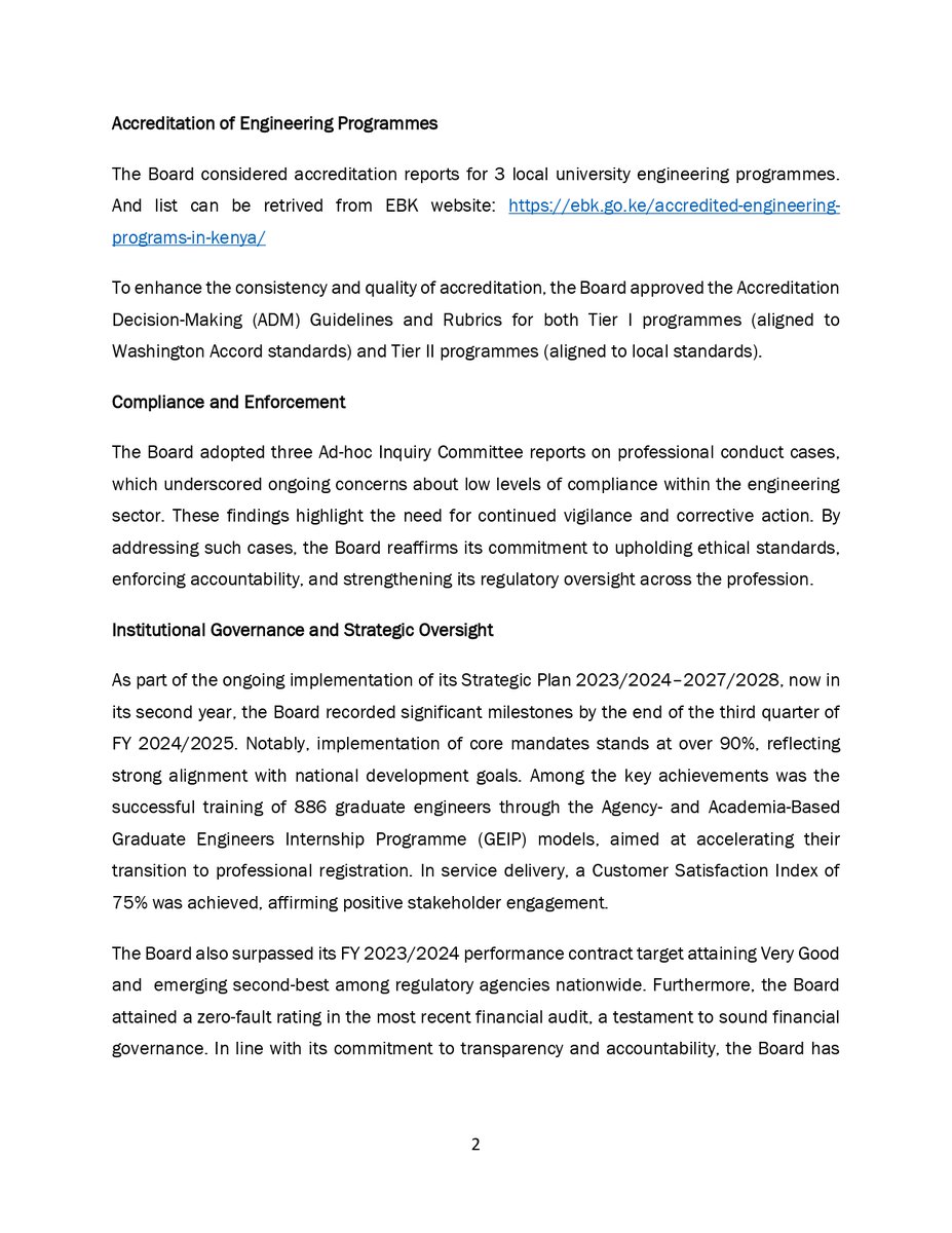 EngineersBoard's tweet image. Celebrating Milestones: The @EngineersBoard has made major strides in the past year, following its 198th Board Meeting find the achievements made even as we continue to strengthen engineering excellence and global competitiveness. 

#EngineeringExcellenceKe
