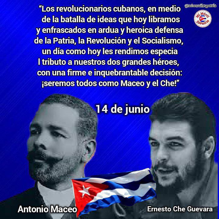 Hoy más vigentes q nunca sus ideas y fervor revolucionario, dos gigantes d sus tiempos Maceo y Che #CubaViveEnSuHistoria #JuntosPorMayabeque <a href="/DiazCanelB/">Miguel Díaz-Canel Bermúdez</a> <a href="/DrRobertoMOjeda/">Dr. Roberto Morales Ojeda</a> <a href="/edelso_ramos/">Edelso Ramos Linares</a> <a href="/MarisolFFerrer/">Marisol Fuentes Ferrer</a> <a href="/MaydaSurez1/">Mayd@ SC ❤️🇨🇺💯💪🥰💐🎉</a> <a href="/pcc_escuela/">Nancy Labrada E.P</a> <a href="/FuncionariaOrg1/">Yaima Gutiérrez Cándano</a> <a href="/DeuselManr8406/">Deusel Fernández Manresa</a>