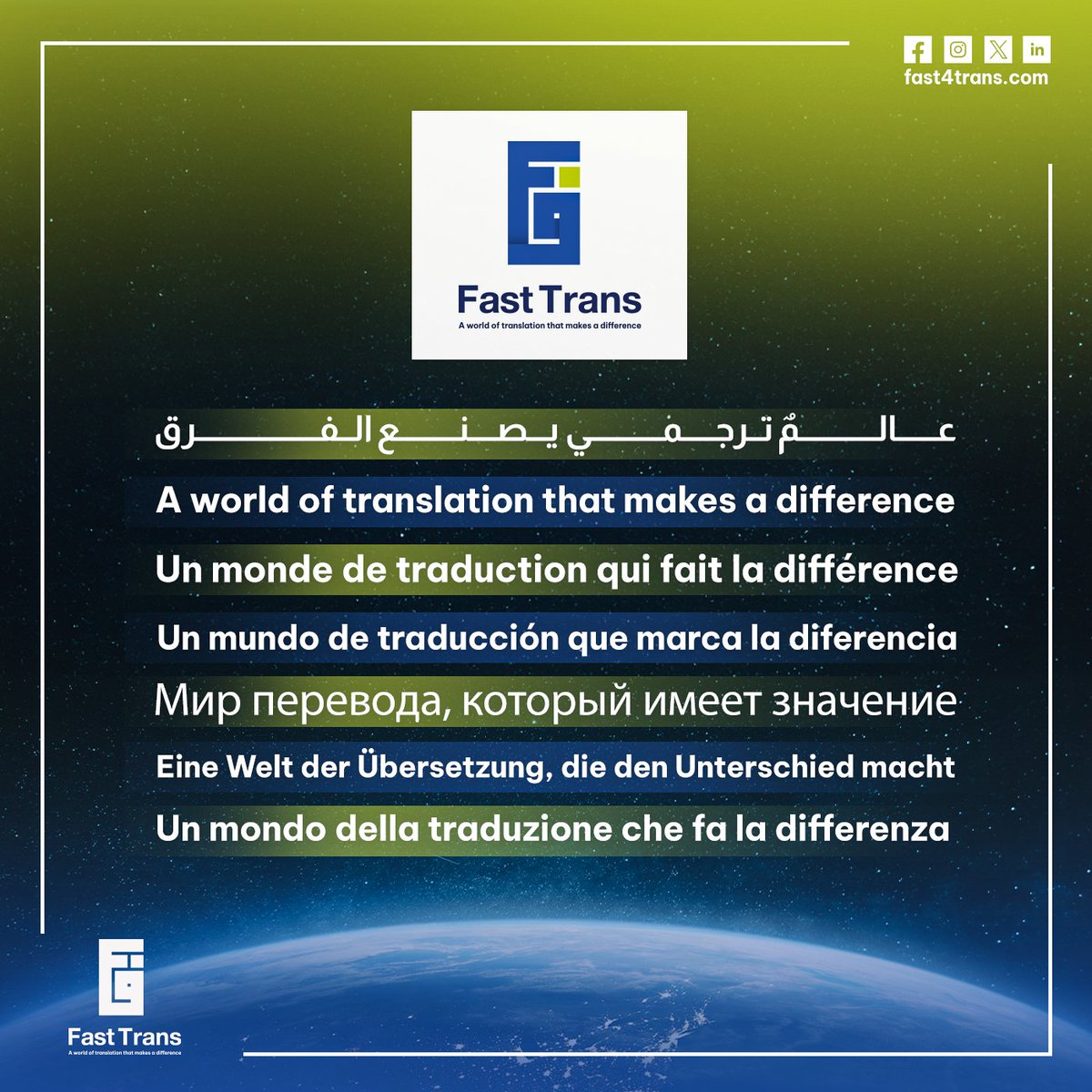 fast4trans's tweet image. 📢Fast Trans delivers certified translation services in multiple languages worldwide powered by expert teams and deep industry know-how.
We stay ahead of #translation trends to help our partners go further, with quality that meets their ambition.

#FastTrans #Localization