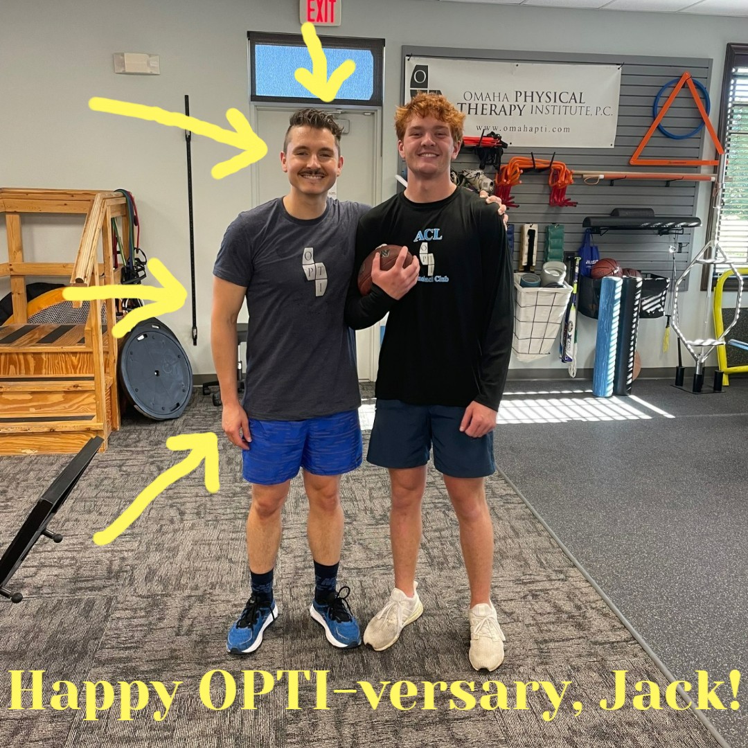 🏋️‍♂️Happy 4-Year OPTI-versary, Jack Matuella, PT, DPT!🏋️‍♂️

🤓From nerding out over the latest research to talking sports and eating peanut butter like it's his job, Jack brings energy, smarts, and passion everyday to OPTI!

Thanks for all you do, Jack!🙌

omahapti.com/jack/