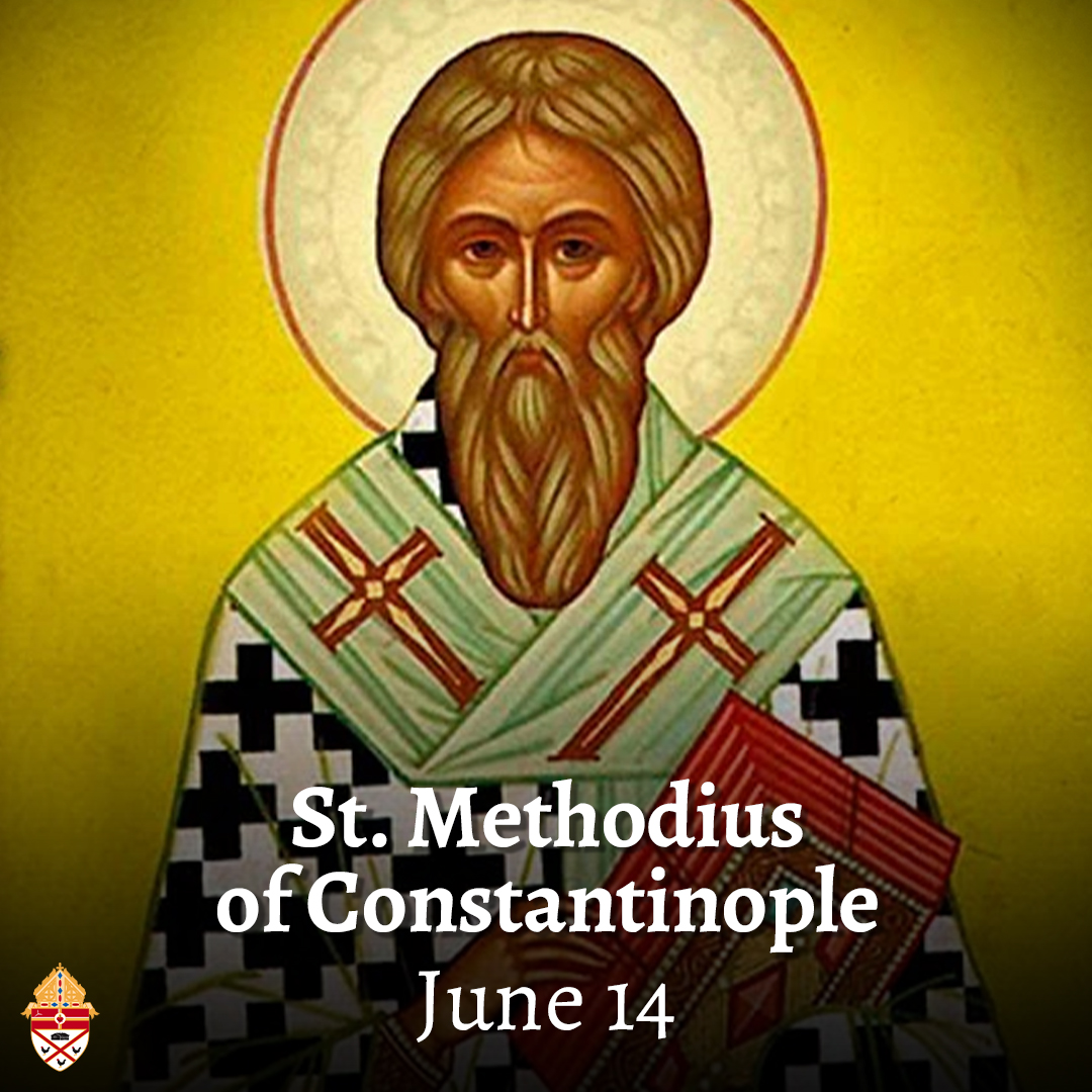 Today the Church remembers St. Methodius of Constantinople, a courageous patriarch who suffered greatly defending Christian teaching that icons can be venerated for spiritual enrichment.

St. Methodius, pray for us! #PTDiocese