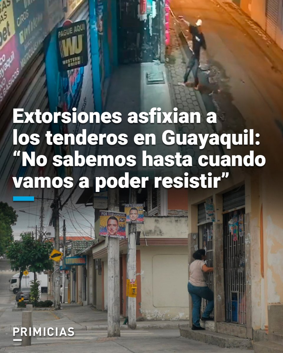 Primicias's tweet photo. #Guayaquil | La violencia criminal se ensaña con los pequeños negocios. Una comerciante murió asfixiada tras ser secuestrada y más de la mitad de los tenderos enfrentan amenazas y 'vacunas', según el gremio. https://t.co/KWgufUSLxn https://t.co/K73dPXEOGw