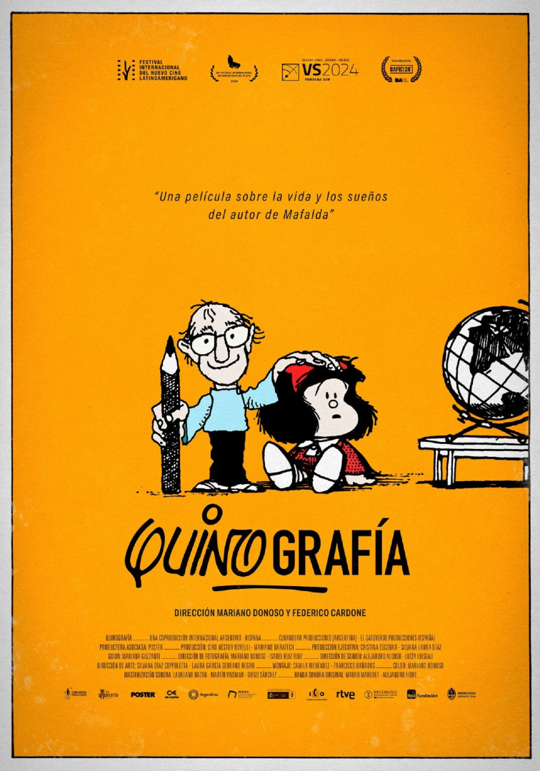 "Quinografía" recorre la biografía de Quino, autor de Mafalda, desde sus orígenes hasta el final de su vida. Pase especial el 25 de junio 🧡