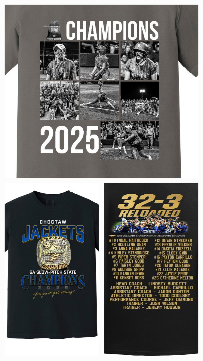 T's Shirts (@ts_shirts) on Twitter photo Official <a href="/jacketsftball/">Choctaw High School Softball</a> Championship Shirts are here!
Snag yours now to support the team & help fund their state championship rings! Limited edition—don’t miss out!
etshirtonline.com Official <a href="/jacketsftball/">Choctaw High School Softball</a> Championship Shirts are here!
Snag yours now to support the team & help fund their state championship rings! Limited edition—don’t miss out!
etshirtonline.com