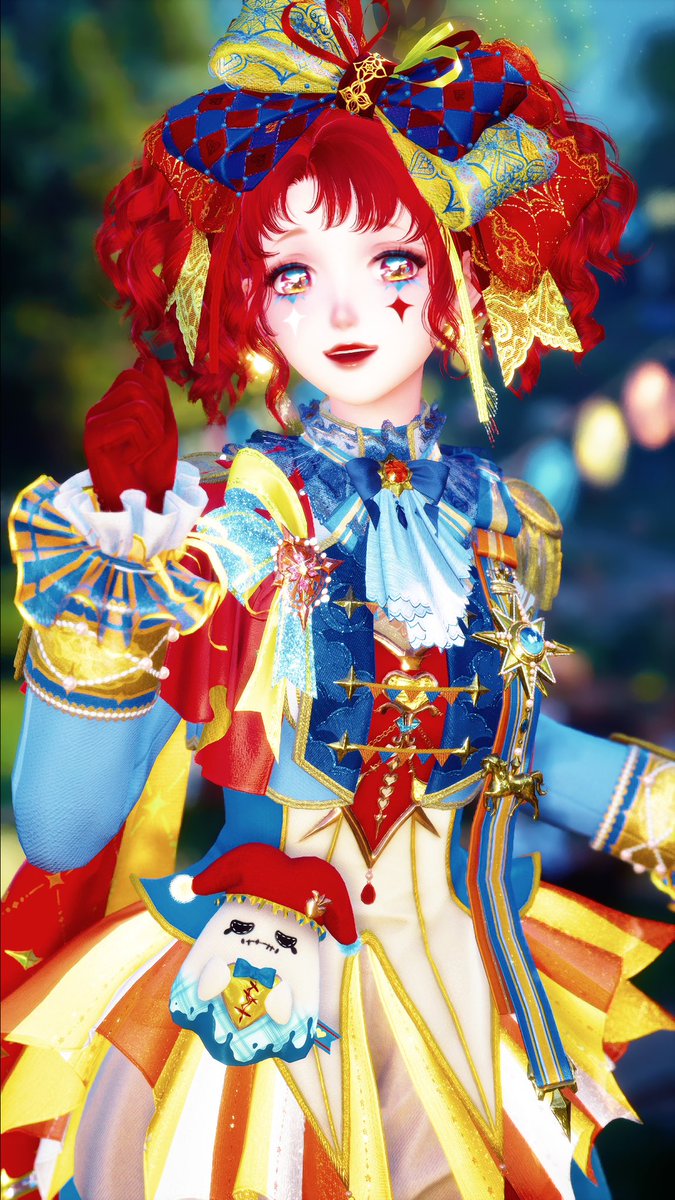 groundzero4620's tweet image. (repost because i don't think it was noticed, plus i took better ones.)
@MiralandStyling #MiralandStylingBattle
joy!! to me bright colors represent joy, and what brings joy better than clown nikki? i had so much fun styling her &lt;3