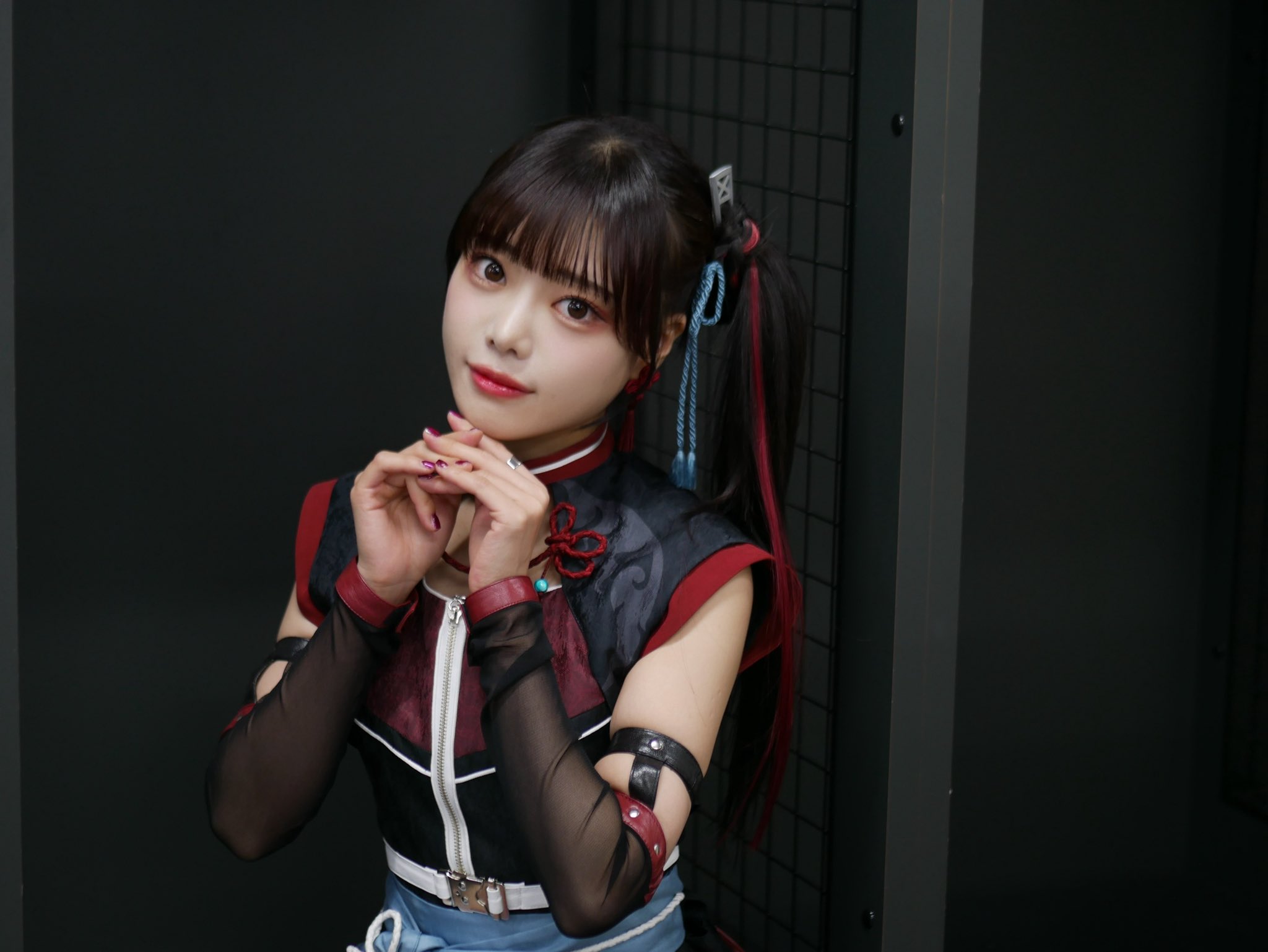 GHOKO x Rui 半襟 ポロシャツ 小花柄プリント 半袖 メンズ(M ネイビー×ホワイト