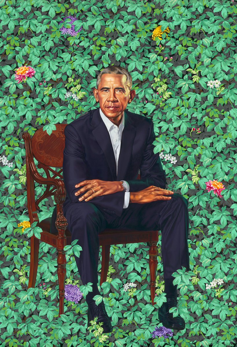 ImanOpera's tweet image. President Barack Obama by Kehinde Wiley, oil on canvas, 2018.

#ObamaAppreciationDay #NoKings