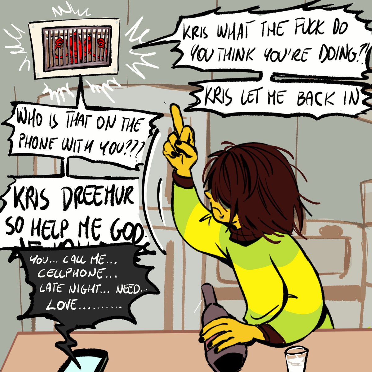 #DELTARUNE #deltarunespoilers 
I have an habit of talking to characters in games i play out loud so this is half real