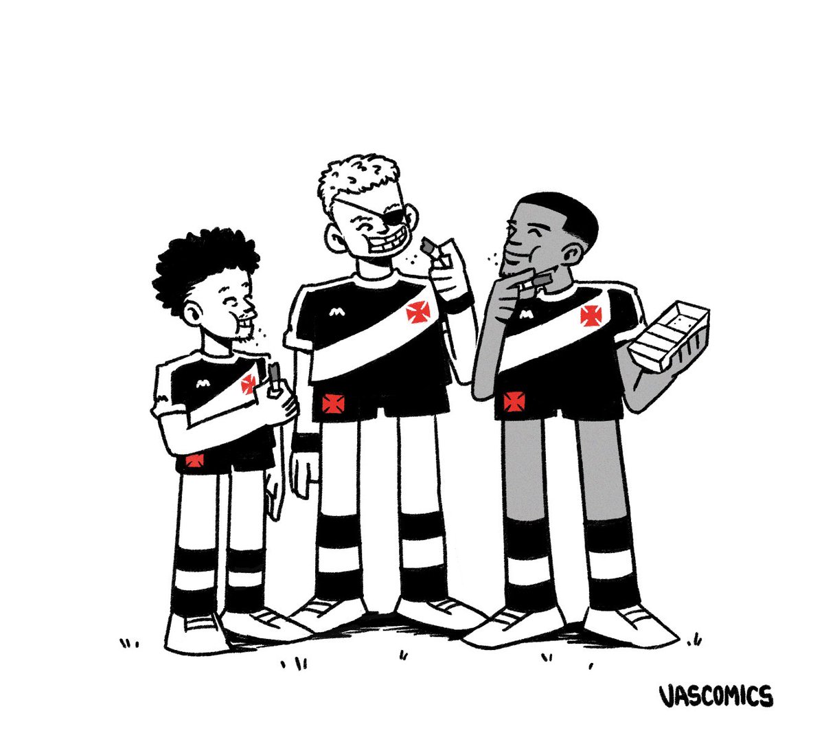 O nosso trio ofensivo. 💢

🎨 São Paulo 1x3 Vasco da Gama - Campeonato Brasileiro, 12ª rodada. 

✍️: <a href="/vascomics/">Vascomics</a> 

#VascoDaGama