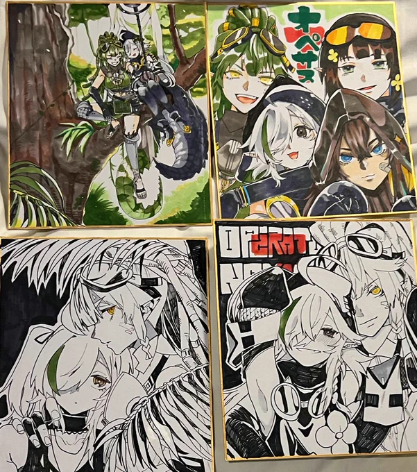 色紙4枚 できております
4人いる色紙は展示用です。じゃんけん大会の景品なので、欲しい方はぜひじゃんけん大会で!✊✌️✋ 