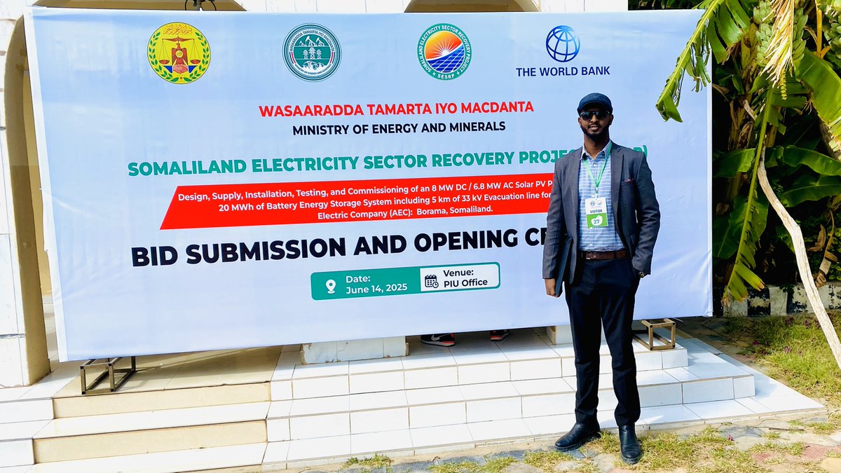kamaandoo's tweet photo. Proud Moment!

Honored to be part of the bidding process for the Borama electricity expansion project. It’s a big step forward for my beloved city.

Borama is moving toward clean and reliable energy! ⚡💡
#Borama #GreenEnergy #SESRP #Progress #CleanPower #Somaliland https://t.co/o17CD9IAYu