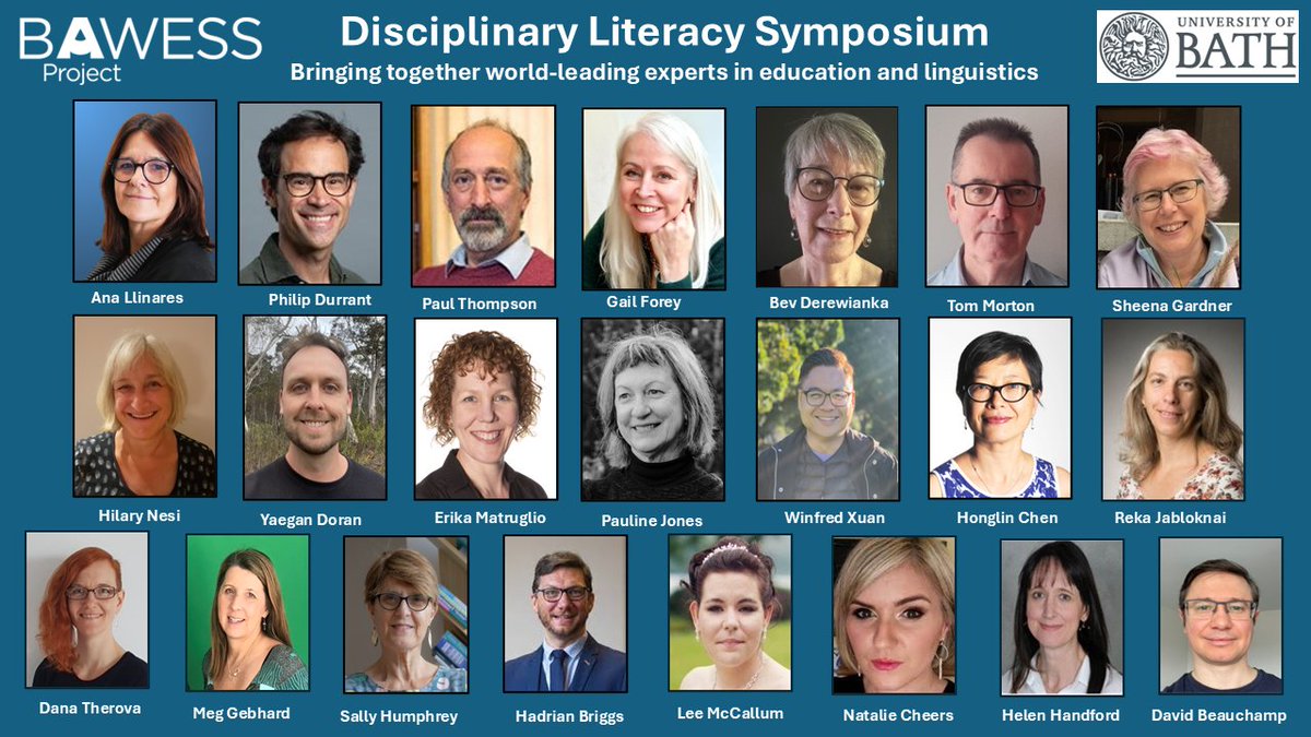 This should be an interesting conference on disciplinary literacy, based on the The British Academic Written English Secondary School (BAWESS) project. It is investigating the role of language in representing knowledge in different disciplines.

bath.ac.uk/events/second-…