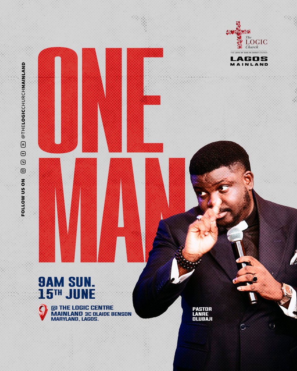 Because of one Man, we are made righteous.

For as by one man's disobedience many were made sinners, so by the obedience of one shall many be made righteous. Romans 5:19

Join us for service tomorrow,bring a friend. There's a seat for you!

#TheLOGICChurchMainland
#LoveLifelmpact