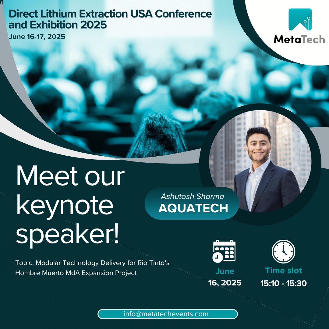 Meet <a href="/asharma808/">Ashu Sharma</a>  from <a href="/AquatechIntl/">Aquatech</a>!
He leads engineering &amp; economic planning for DLE tech—adsorption, RO, OARO, IX, evaporators, crystallizers—across US &amp; LatAm 🌎
Catch him at #DLEUSA2025 in Houston June 16–17
 🔗: directlithiumextractionusa.com/delegate_packa…
#Lithium #WaterTech  #CleanEnergy