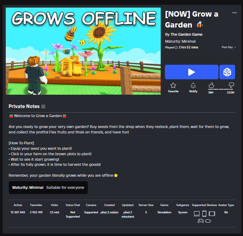 IceReav3r's tweet photo. Grow a garden, a game on a platform, has just beaten fornite. In december 2023 fortnite had around 14 mil concurrent players, grow a garden currently has over 15 mil. #growagarden https://t.co/bZkgq1PwKa