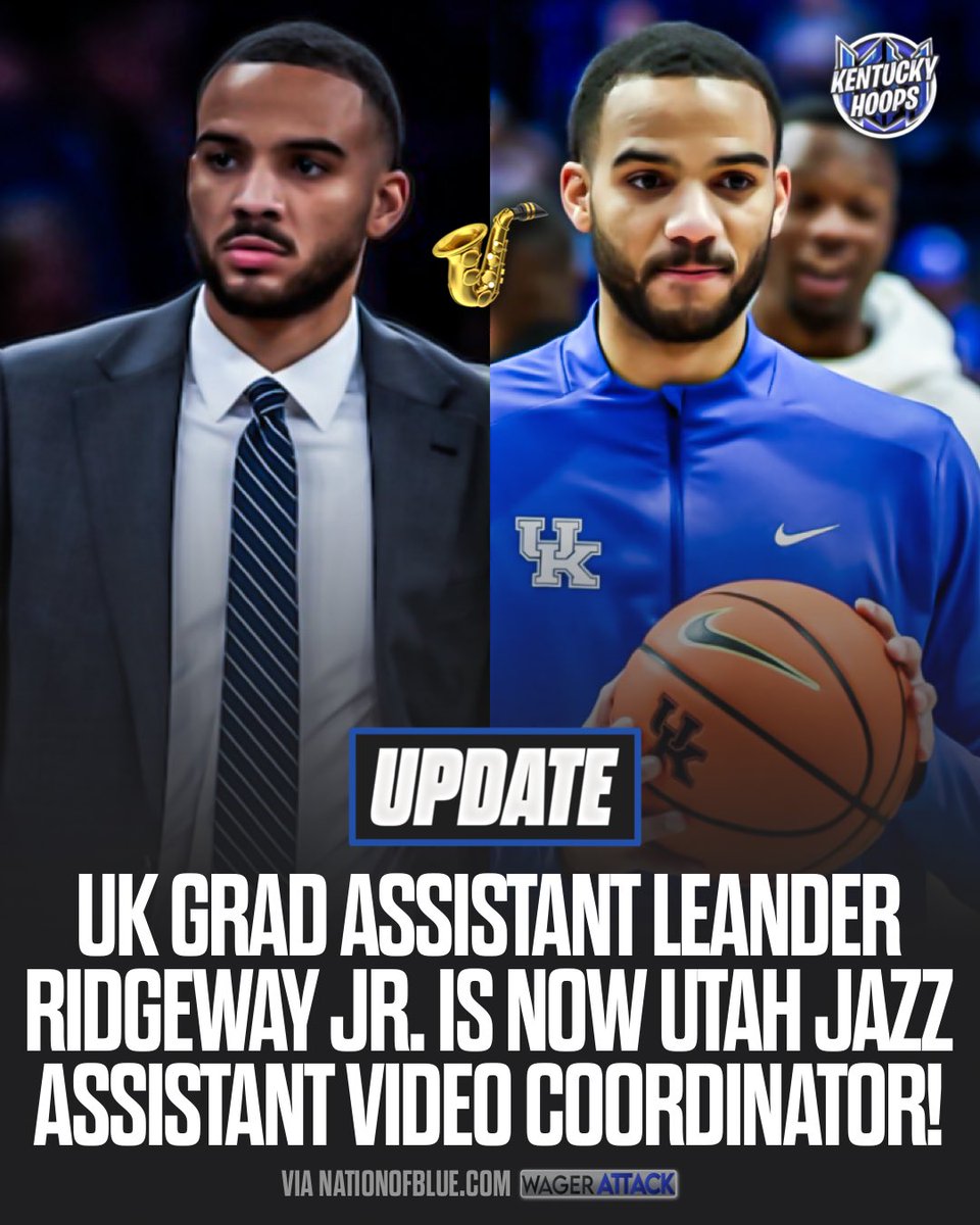 Former Graduate Assistant Leander Ridgeway Jr. has been hired as an Assistant Video Coordinator for the Utah Jazz! 🏀🎷 #BBN