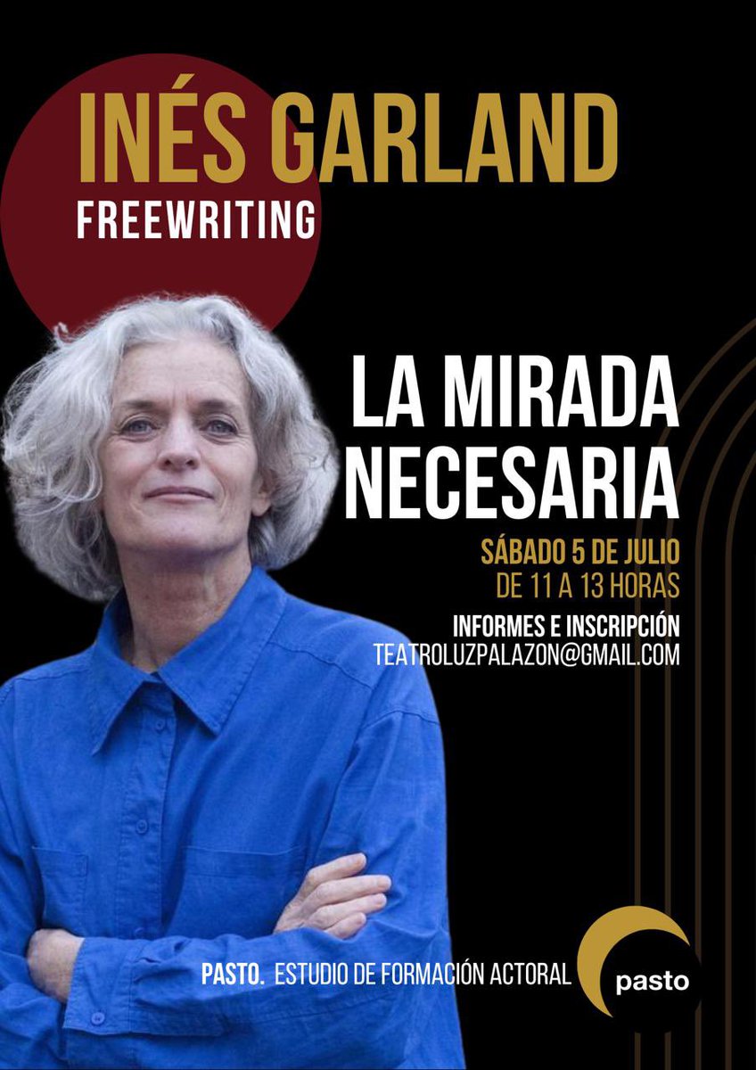 El sábado 5 de julio 
De 11 a 13 hs 
En Pasto 
Informes e inscripción 
teatroluzpalazon@gmail.com